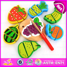 2015 Funny Play Kids Wooden Cutting Fruits Toys, Pretend Cut Fruits Education Children Toy, Hot Selling Cutting Fruits Toy W10b126